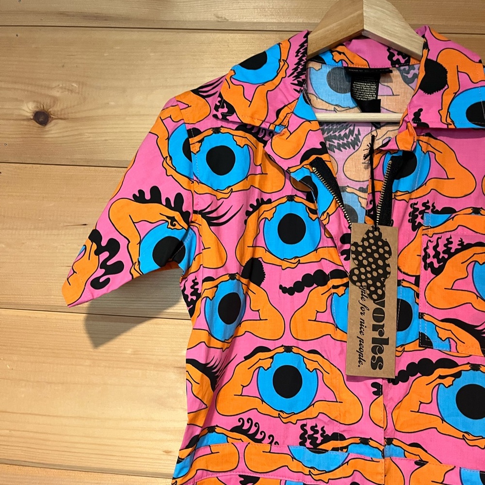 Nooworks NWT psychedelic eye print coverall - Picture 4 of 4